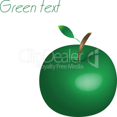 green apple with text