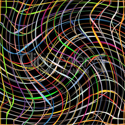 fresh colored twirl stripes on black background