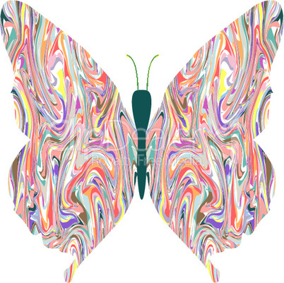 butterfly in abstract colors