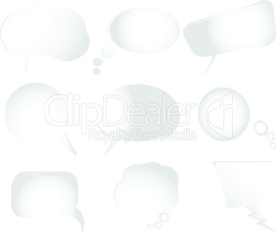 collection of stylized text bubbles- vector isolated objects on white