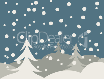 winter illustration card
