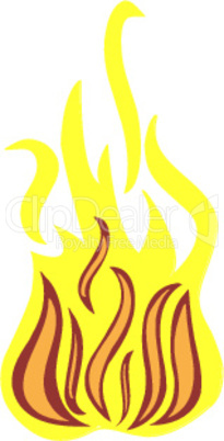 isolated fire on white background