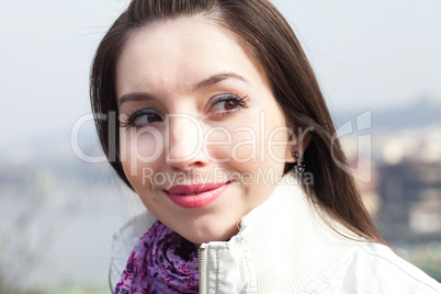 portrait of a beautiful young woman in Prague