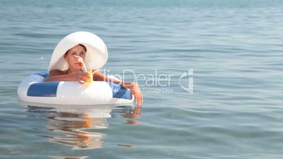 woman on raft