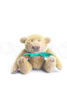 Teddy Bear with bow isolated on white