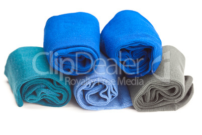 multi colored socks made of cotton isolated on white