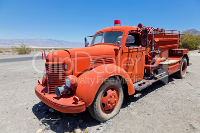 Red vintage firefigther's truck