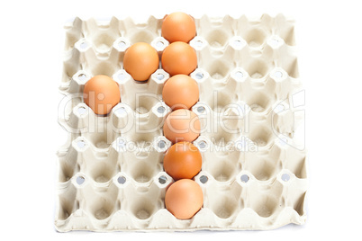 eggs as the number one isolated on white