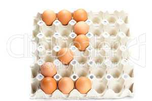 eggs as the number two isolated on white