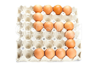 eggs as the number five  isolated on white