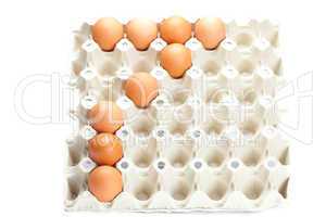 eggs as the number seven isolated on white