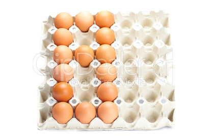 eggs as the number eight  isolated on white