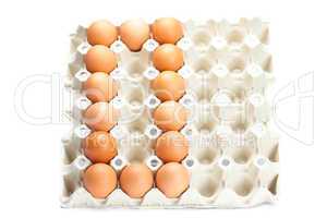eggs as the number zero  isolated on white