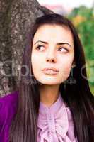 portrait of a beautiful young woman  outdoor