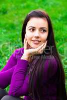 portrait of a beautiful young woman  outdoor