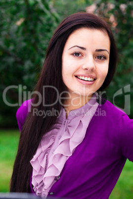 portrait of a beautiful young woman  outdoor