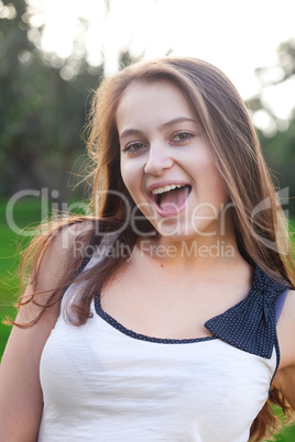 portrait of a beautiful young woman outdoor