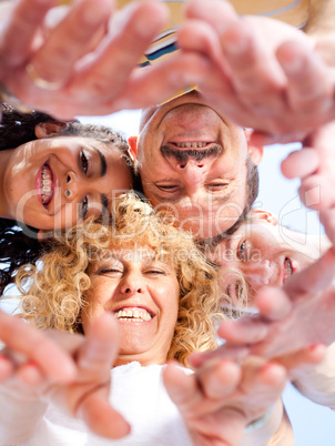 Below view of family members head by head