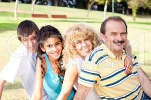 Portrait of relaxed family