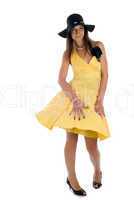 Pretty woman in yellow dress