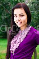 portrait of a beautiful young woman outdoor