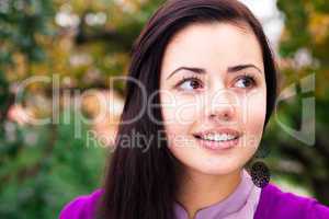 portrait of a beautiful young woman outdoor