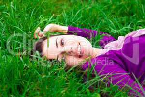 portrait of a beautiful young woman outdoor
