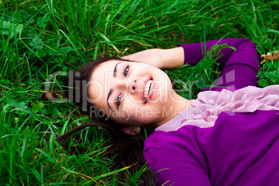 portrait of a beautiful young woman outdoor