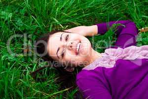 portrait of a beautiful young woman outdoor