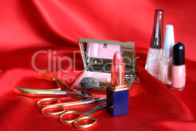 Makeup Set On Red