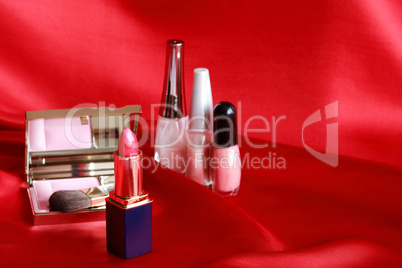 Makeup Set On Red