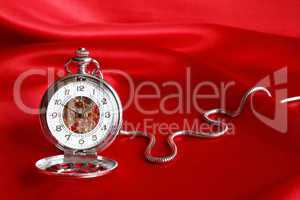 Pocket Watch On Red