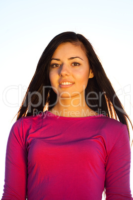 portrait of a beautiful young woman  outdoor