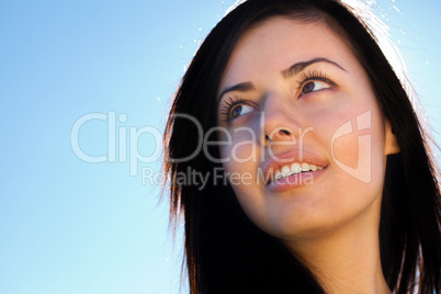 portrait of a beautiful young woman  outdoor