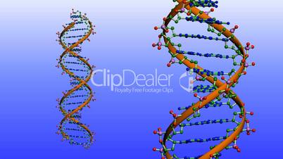 Rotation of 3D DNA.medicine,biology,science,research,medical,helix,biotechnology,molecule,molecular,