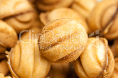 background of the cake in the shape of nut