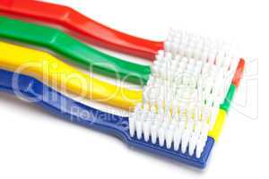 colored toothbrush isolated on white