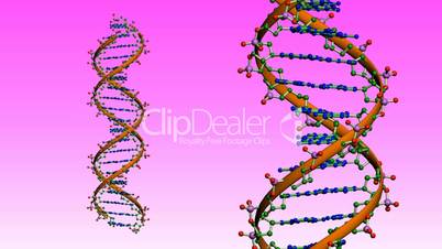 Rotation of 3D DNA.medicine,biology,science,research,medical,helix,biotechnology,molecule,molecular,