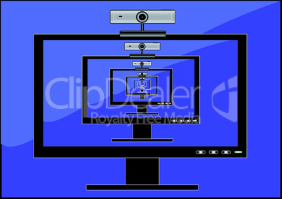 The monitor with the web camera in the monitor