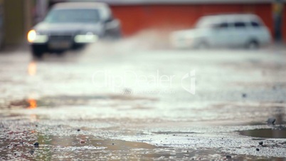 Car on Wet Road