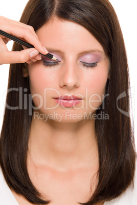 Professional makeup model artist make eye lines