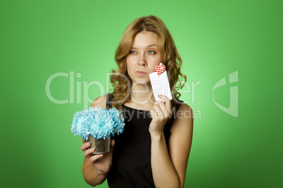 Woman with flowers