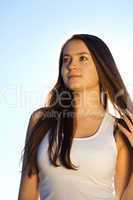 portrait of a beautiful young woman  outdoor