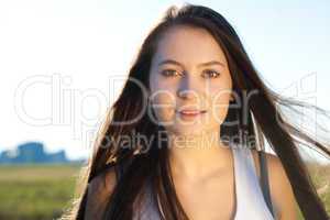 portrait of a beautiful young woman  outdoor