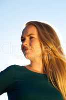 portrait of a beautiful young woman  outdoor