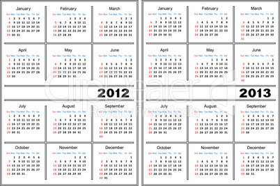 Calendar template.