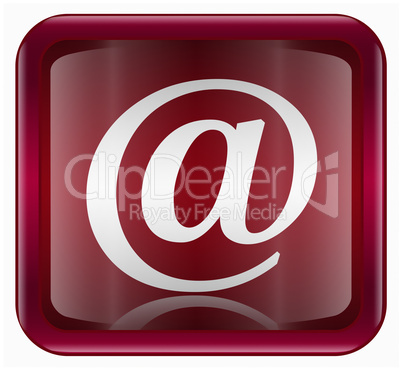 email symbol icon dark red, isolated on white background