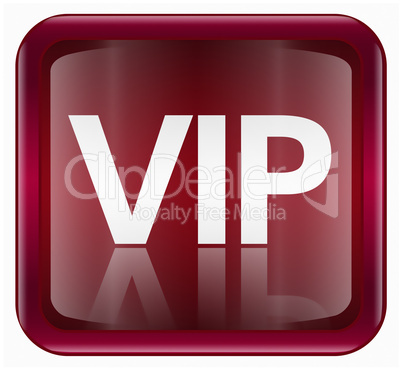 VIP icon dark red, isolated on white background