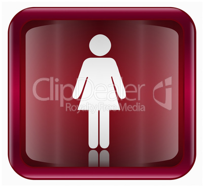 woman icon dark red, isolated on white background