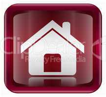 home icon dark red, isolated on white background